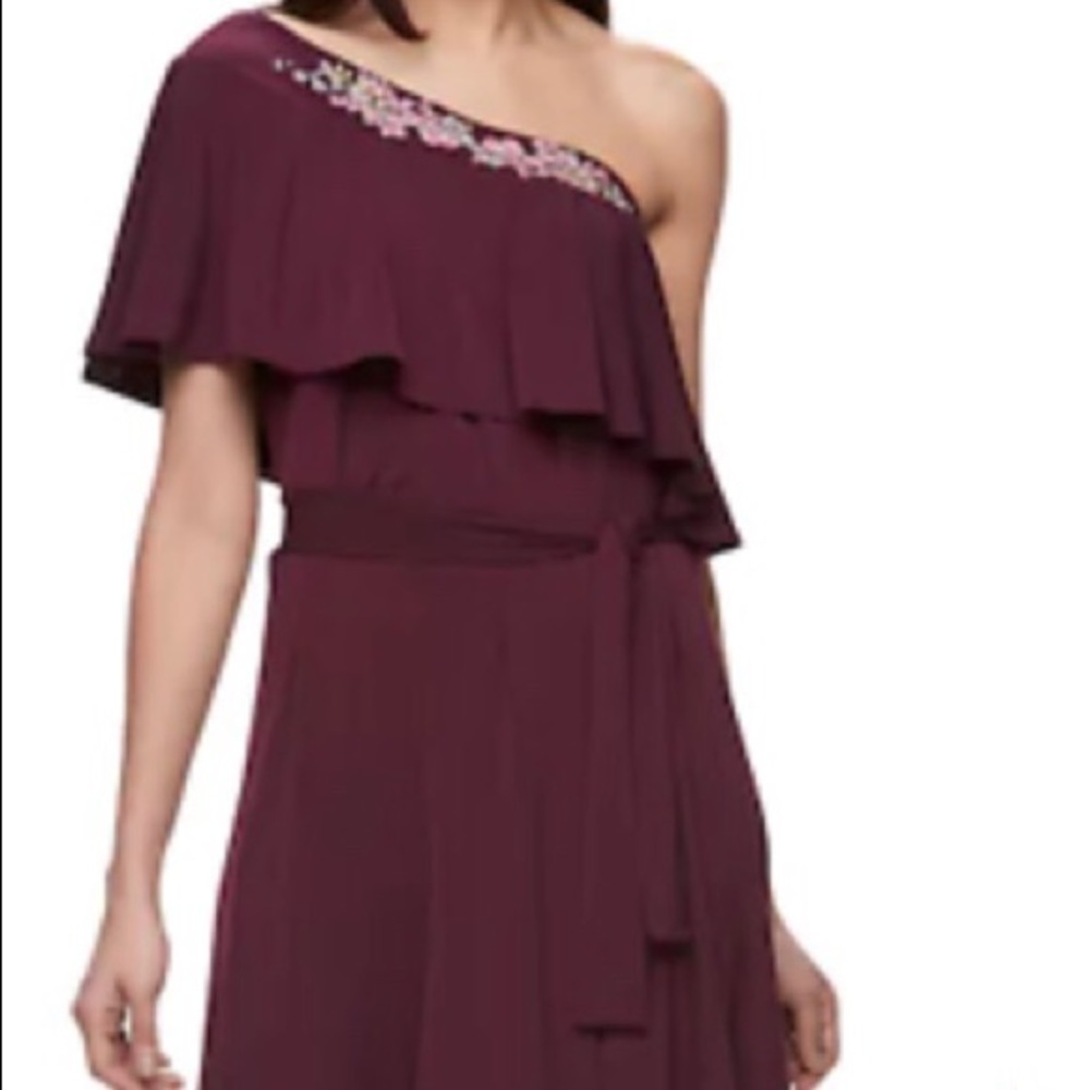 Jennifer Lopez One Shoulder Purple Cocktail Dress